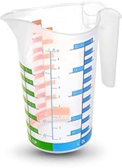 Measuring Cup BPA Free Measuring Multi-Purpose Liquid and Dry Use Plastic Colored - Non-Slip silicone base-Break resistant 1000ML