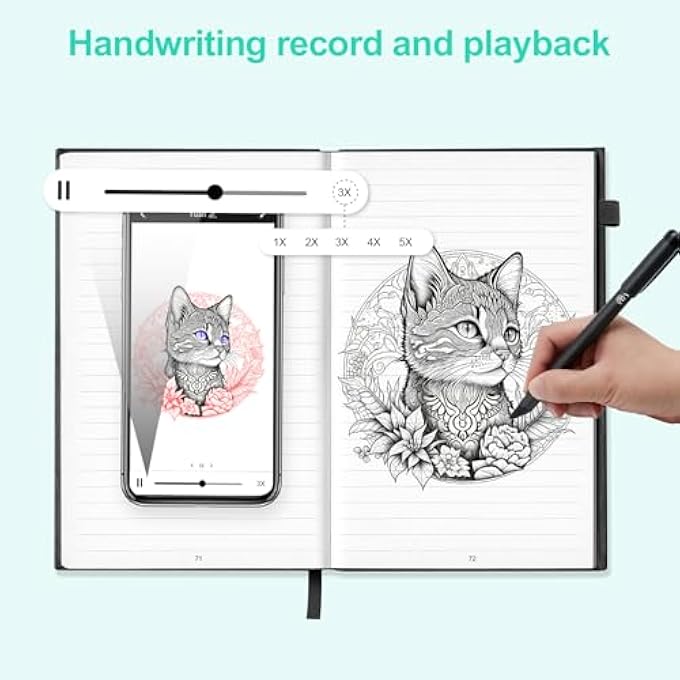 rayihni SMART PEN AND NOTEBOOK - SMARTPEN WRITING SET, DIGITAL SMART PENS FOR NOTE TAKING, REAL-TIME SYNC FOR DIGITIZING, STORING, AND SHARING PAPER NOTES, COMPATIBLE WITH IPAD, IPHONE AND ANDROID SMARTPHONE - Image 3