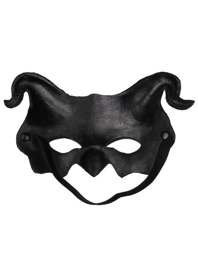 Dzrige Devil Horn Mask Demon Horn Mask Horror Half Face Mask Scary Horns Ghost Mask Cover For Halloween Party Masquerade Cosplay Costume Props (Red) - Image 4