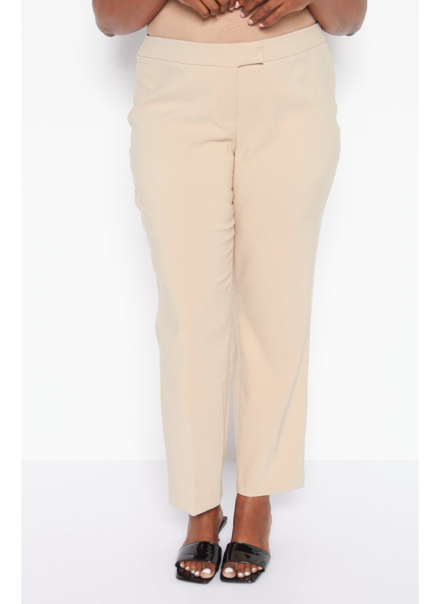 Women Plus Size Solid Straight Leg Pants, Tan - pzsku/ZCD02D108CF46722DBDB9Z/45/_/1727187868/b821a562-9312-4e20-a22d-915765458fa9