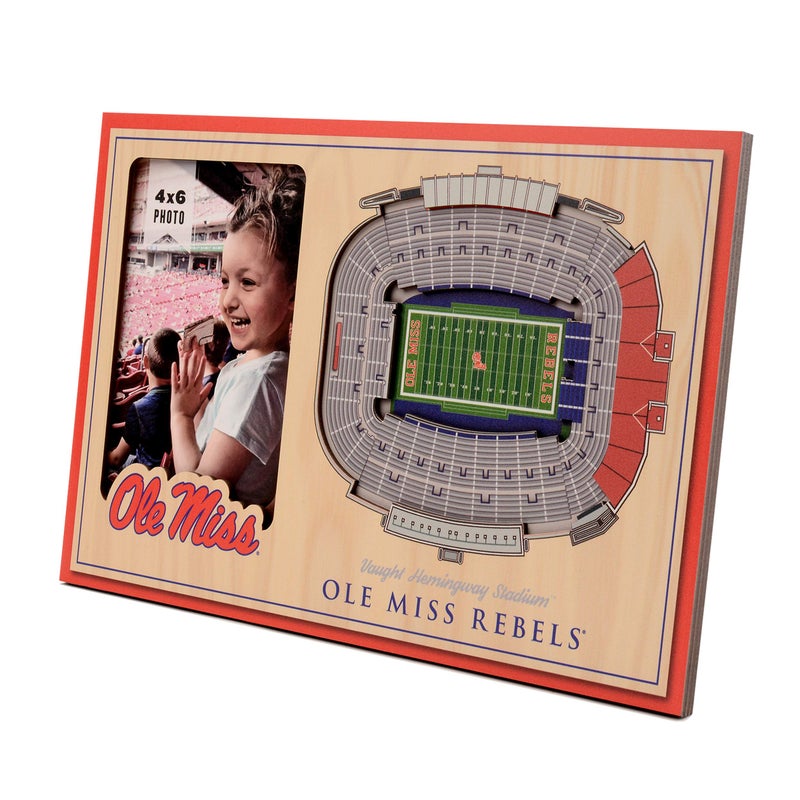 YouTheFan NCAA Mississippi Rebels 3D StadiumView Picture Frame - Vaught Hemingway Stadium  12"" x 8"" - Image 1