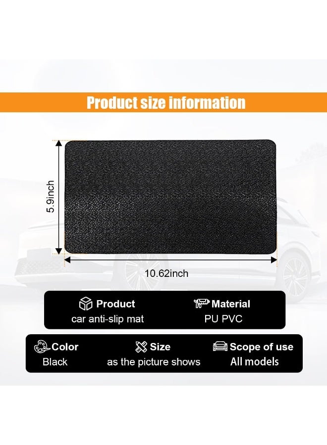 kunshao Universal Car Dashboard Anti-Slip Mat, 10.6"x5.9" Black PU PVC Sticky Grip Pad for Phones, Keys, Coins - Image 1
