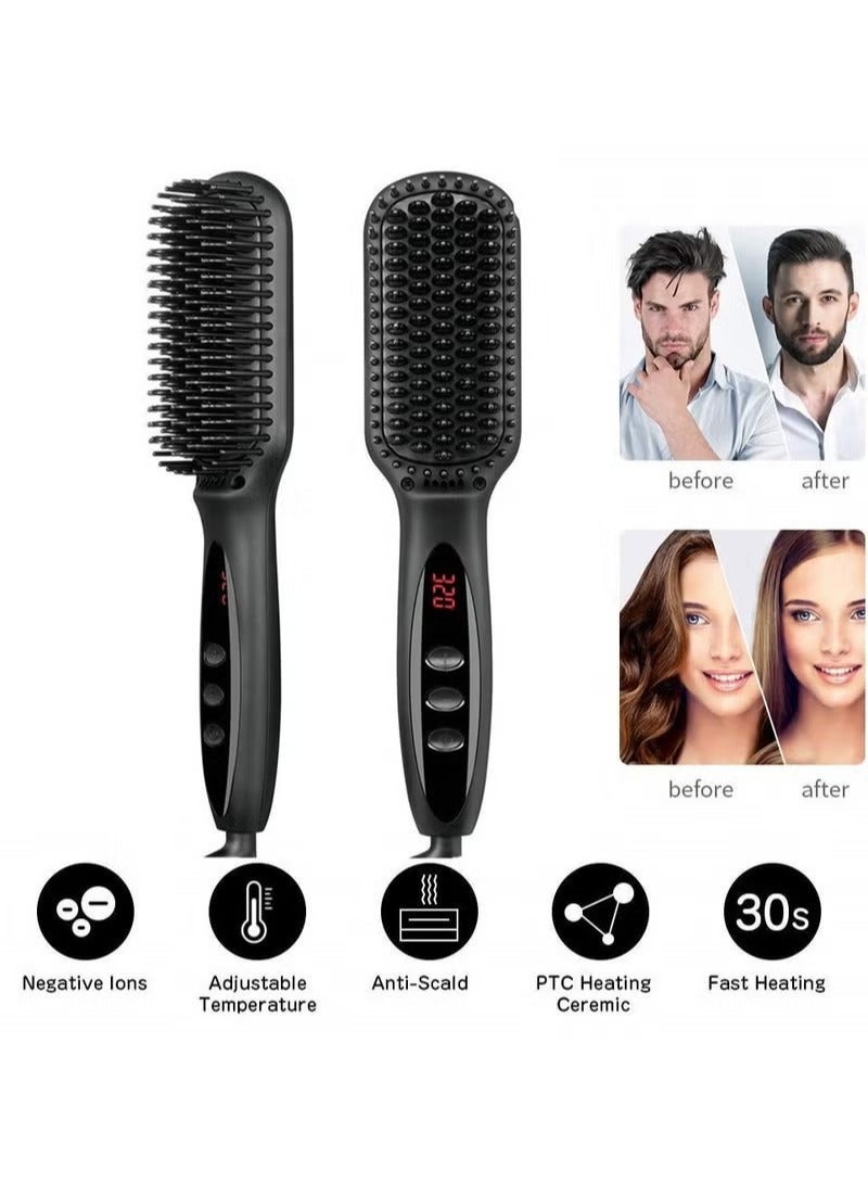 Captaintech Cordless Beard u0026 Hair Straightener Brush – Portable Mini Straightening Comb for Men u0026 Women | 2-in-1 Styling Tool ﻿ - Image 2