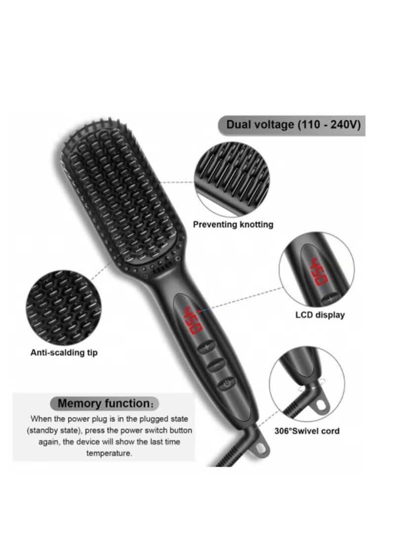 Captaintech Cordless Beard u0026 Hair Straightener Brush – Portable Mini Straightening Comb for Men u0026 Women | 2-in-1 Styling Tool ﻿ - Image 4