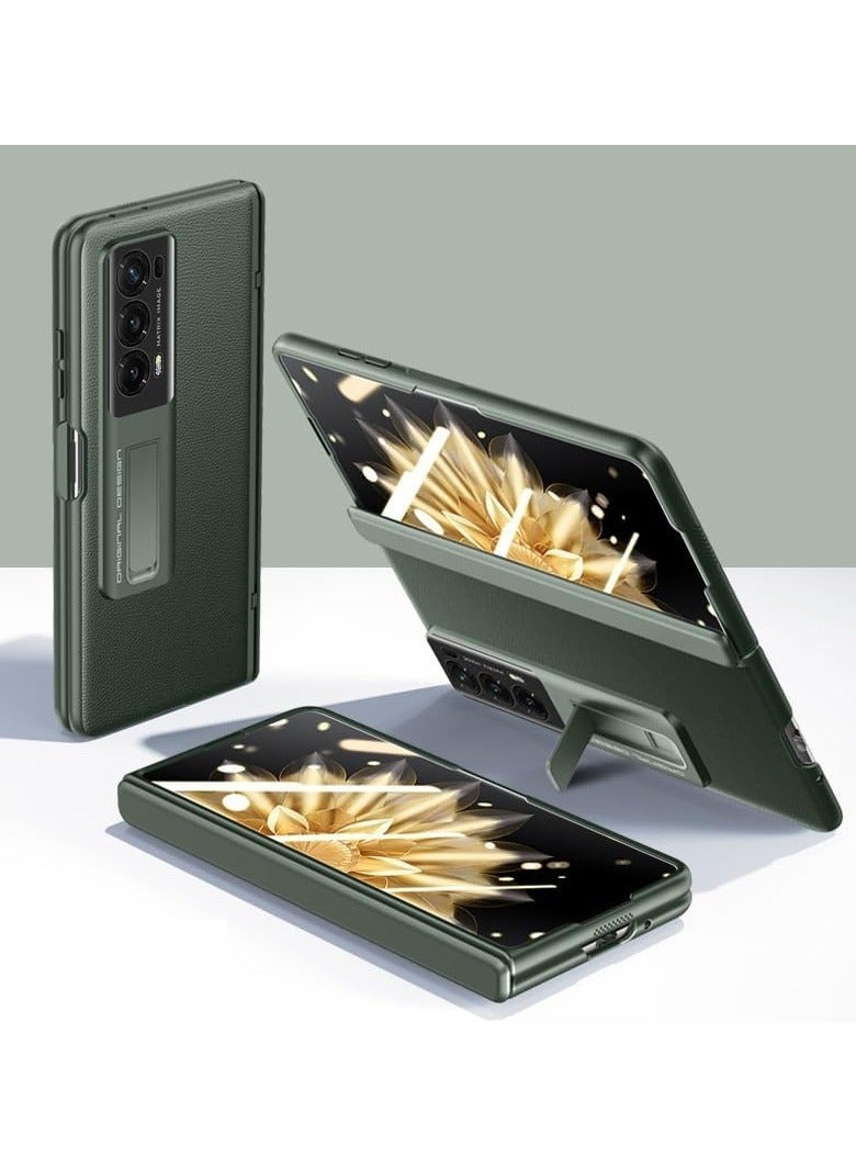 General Case Compatible Honor Magic V2, Deluxe Hinged Screen Protector Shockproof Back Cover Kickstand Skin Case For Honor Magic V2 