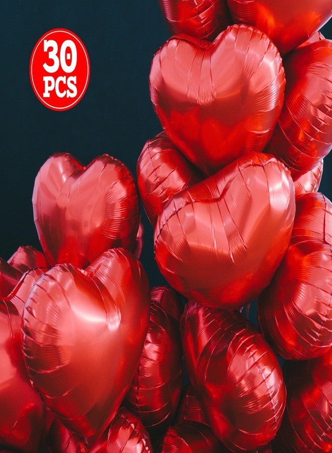 LINAYE Red Heart Foil Balloons 18 Inch, 30PCS Valentines Heart Balloons Mylar, Heart Shape Balloons for Valentines Day Anniversary Wedding Party Valentines Day Decorations Decor - Image 2