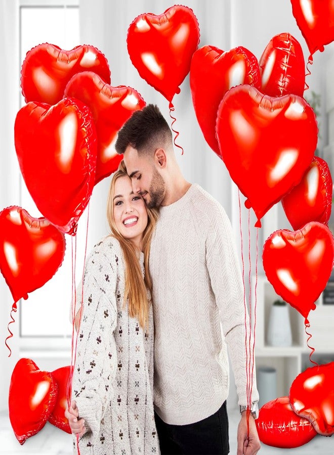 LINAYE Red Heart Foil Balloons 18 Inch, 30PCS Valentines Heart Balloons Mylar, Heart Shape Balloons for Valentines Day Anniversary Wedding Party Valentines Day Decorations Decor - Image 5