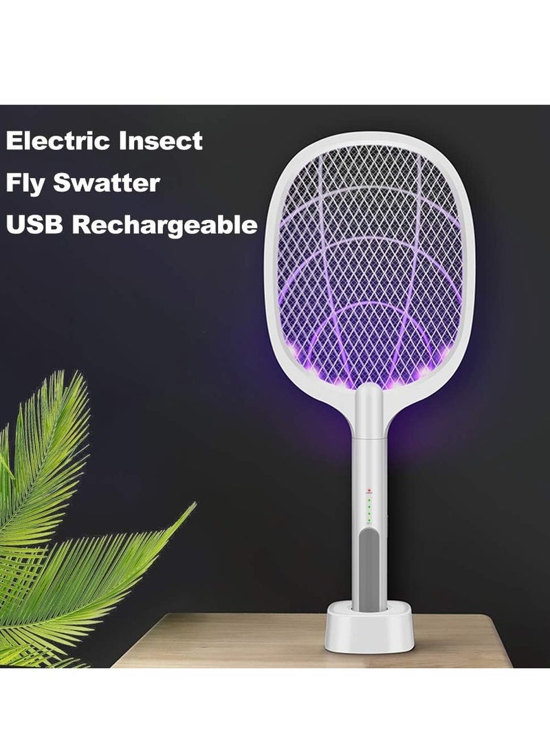 Electric Bug Zapper Racket Mosquito Killer Two-In-One USB Rechargeable Electronic Swatter Pest Control - Image 2