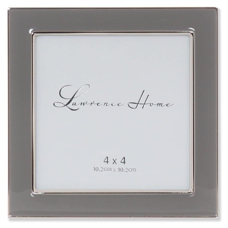 Lawrence Frames 4x4 Silver Metal and Gray Enamel Picture Frame - Image 1