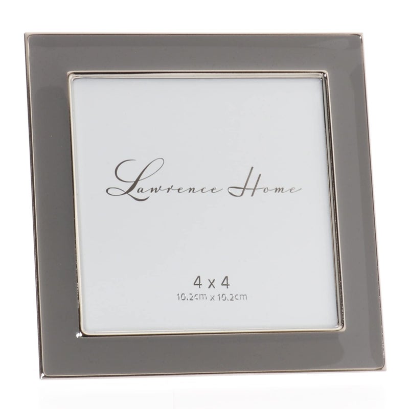 Lawrence Frames 4x4 Silver Metal and Gray Enamel Picture Frame - Image 2