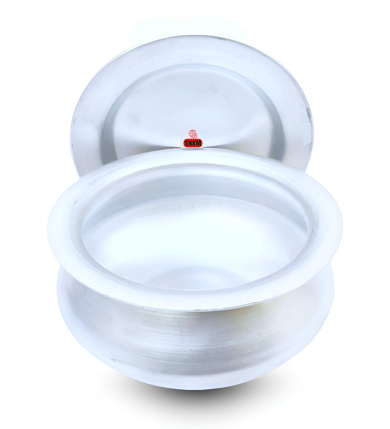 SNKM Aluminium Handi for Cooking 8 No. with Lid | Kitchen Cooking Pot Rice, Curry, Dal Tadka, Other Recipes (for 2-3 People, Capacity 2.5-Liters or 1-Kg, Very Small Size, Silver, Pack of 1) - Image 1