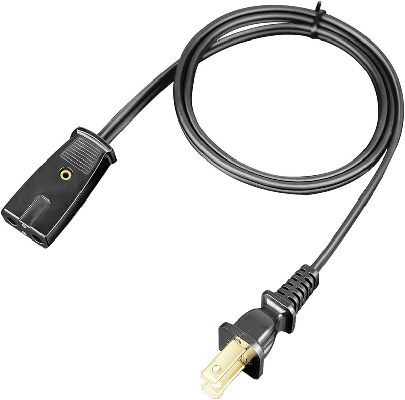 HASMX 2 Prong Percolator Power Cord 36" for Farberware 134, 138, 142 Coffee Pot Percolator Cord 1/2 Inch Wide, 2pin Cord Black 3ft Length (1-Pack) - Image 1