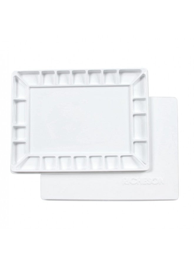 Jack Richeson 22 Wells Plastic Palette with Cover, 16 by 12-Inch, White