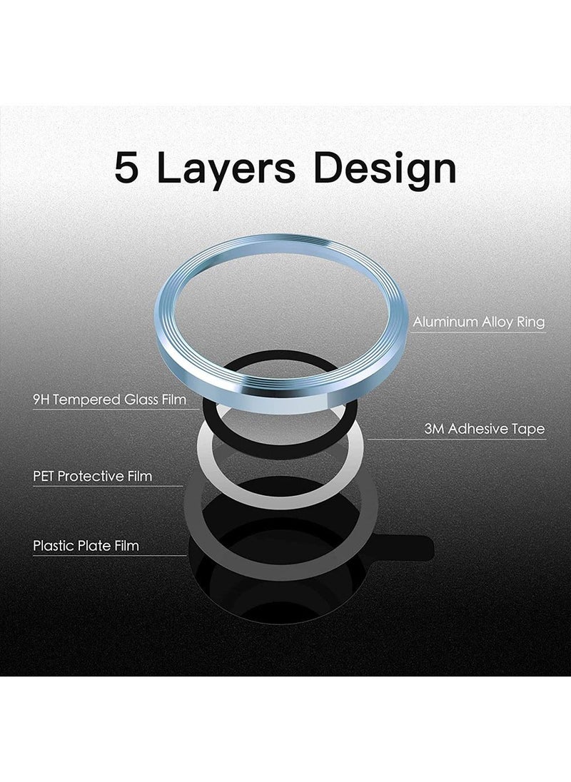 Muzz - Camera Glass Lens Protector Guard For iPhone 13 Blue - Image 1