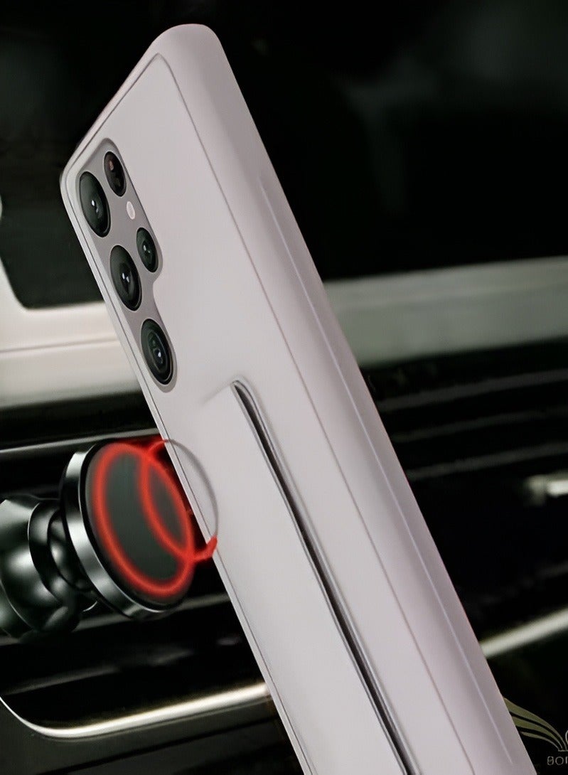 بورتوني غطاء حماية بحلقة معدنية قابلة للدوران للغاية لهاتف سامسونج جالاكسي S25 مع مسند مضاد للصدمات وملمس غير لامع ومضاد لبصمات الأصابع وغطاء مغناطيسي للسيارة لهاتف سامسونج جالاكسي S25 الترا - Image 2