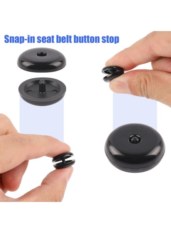 SOLARAE 10 Sets Universal Fit Seatbelt Stopper Kit, Snap-on Seat Belt Button Stop, Car Accessories Plastic No Welding Required Seat Belt Buckle Button Prevent Seatbelt Clip from Sliding Down (Black) - Image 3