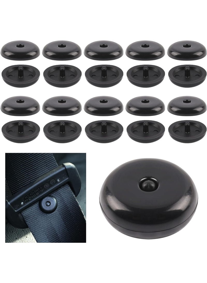 SOLARAE 10 Sets Universal Fit Seatbelt Stopper Kit, Snap-on Seat Belt Button Stop, Car Accessories Plastic No Welding Required Seat Belt Buckle Button Prevent Seatbelt Clip from Sliding Down (Black) - Image 1