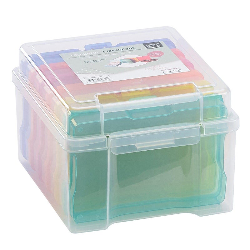 Vaessen Creative  Colourful Storage Box with 6 cases 21 x 185 x 14 cm 1009030