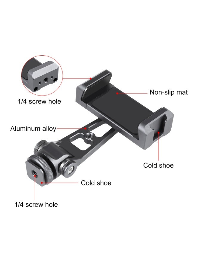 PULUZ PULUZ Z-axis 360 Rotation Cold Shoes Aluminum Alloy Phone Clamp Holder Bracket  - Image 3