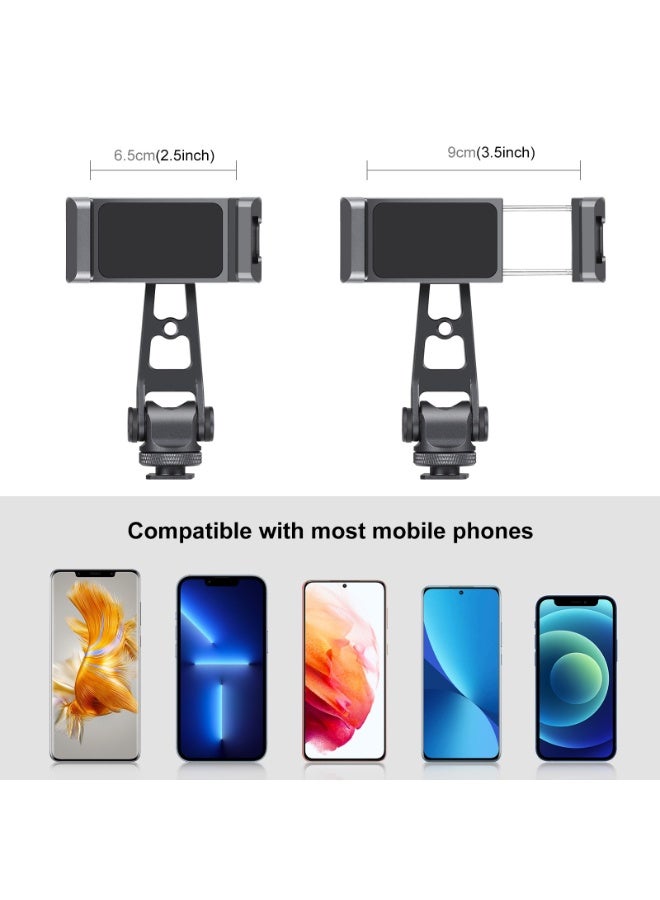 PULUZ PULUZ Z-axis 360 Rotation Cold Shoes Aluminum Alloy Phone Clamp Holder Bracket  - Image 4