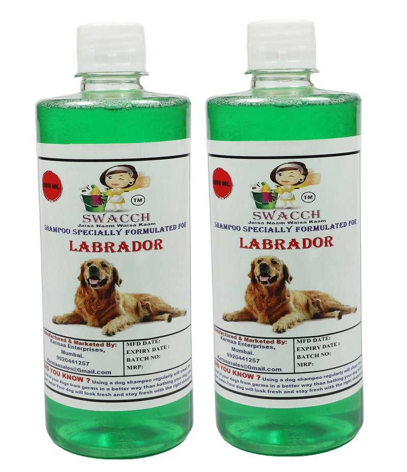 SWACCH Shampoo Specially FORMULATED for Labrador (500ML) (Pack of 2) NEEM ALOVERA - Image 2