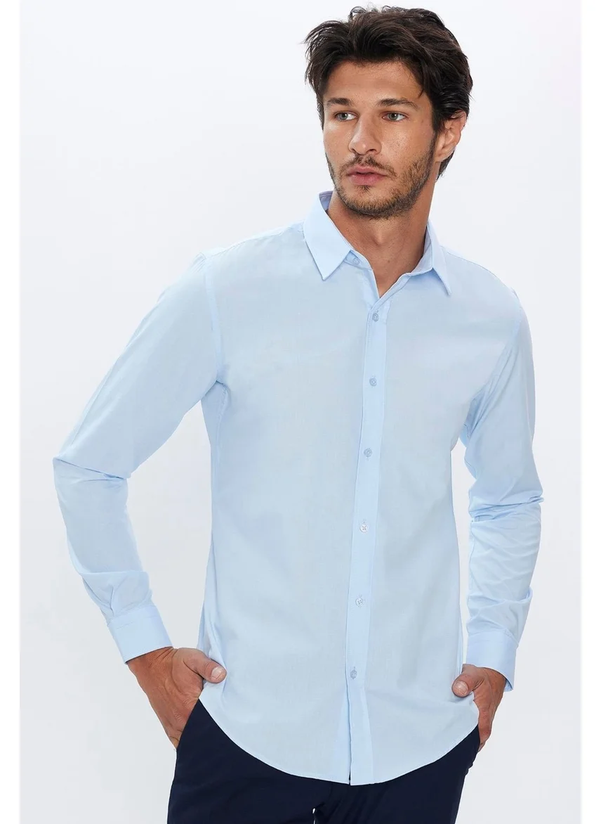تودورس Slim Fit Narrow Cut Tery Cotton Men's Shirt