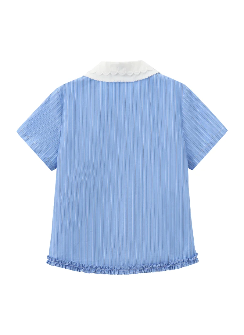 Balabala Kids Girls Woven short-sleeved shirt