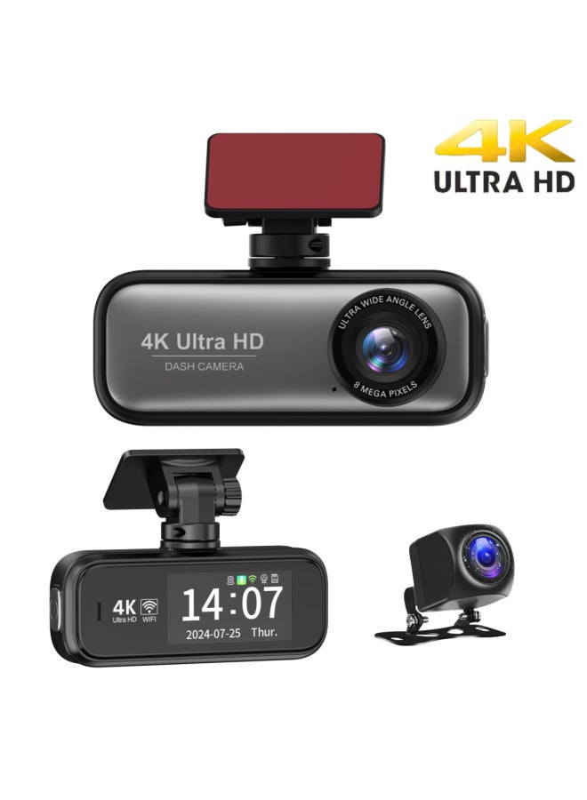 نيوترل كاميرا السيارة Hd 4k ذات التسجيل المزدوج الأمامي والخلفي مع الاتصال المتنقل، مسار القيادة، مسجل المركبة ذو العدسة المزدوجة - Image 5