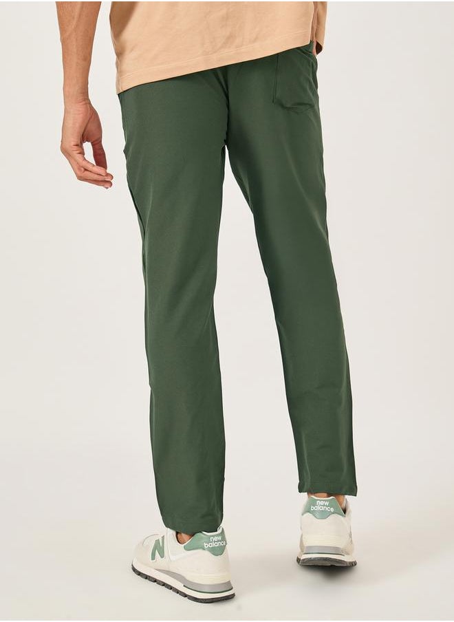 Fort Collins Men Solid Straight Leg Pants with Drawstring Waist  - Image 4