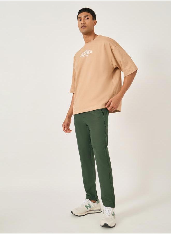 Fort Collins Men Solid Straight Leg Pants with Drawstring Waist  - Image 1
