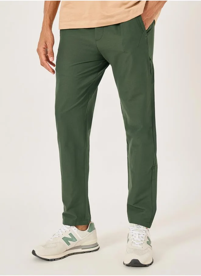 فورت كولينز Men Solid Straight Leg Pants with Drawstring Waist