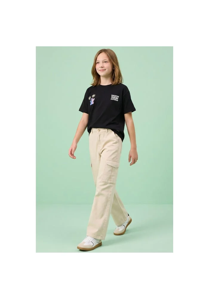 R&b Solid Cargo Pants with Button Closure