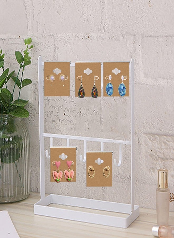 MUMULULU Kraft Paper Color Clamshell Hanging Brown Paper Earrings Display Card 2 x 2 inches - Image 3