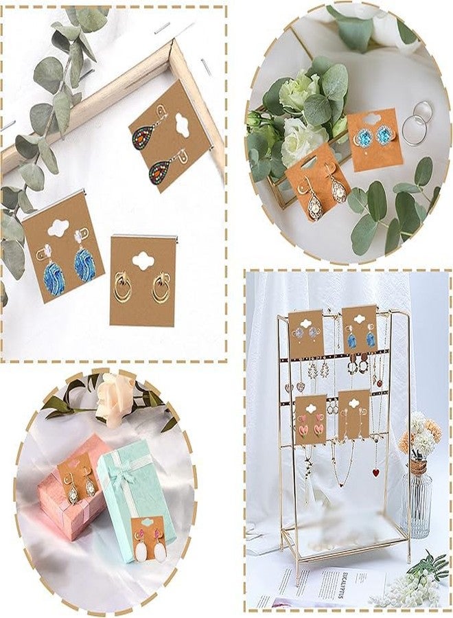 MUMULULU Kraft Paper Color Clamshell Hanging Brown Paper Earrings Display Card 2 x 2 inches - Image 4