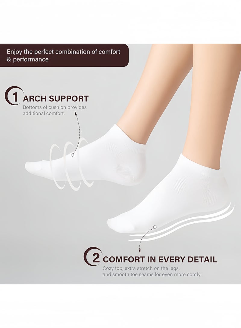 BELANO Women’s Breathable Mesh Cotton Ankle Socks 5 Pairs, Soft Low Cut, Lightweight for Daily Wear, Spring Summer Fall, 5 Colors - Image 4