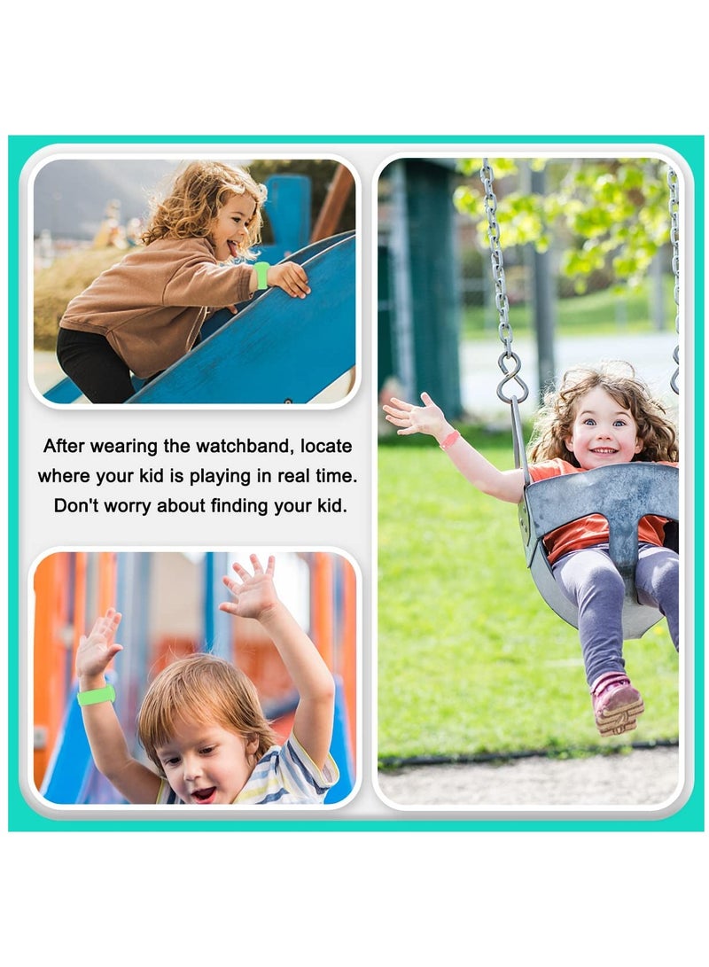 2 Pack Airtag Bracelet for Kids Waterproof Silicone Wristband Full Case Cover for Apple Airtag Holder Anti Lost Watch Band Hidden Accessories for Toddler Child Strap Pink And Green - Image 3