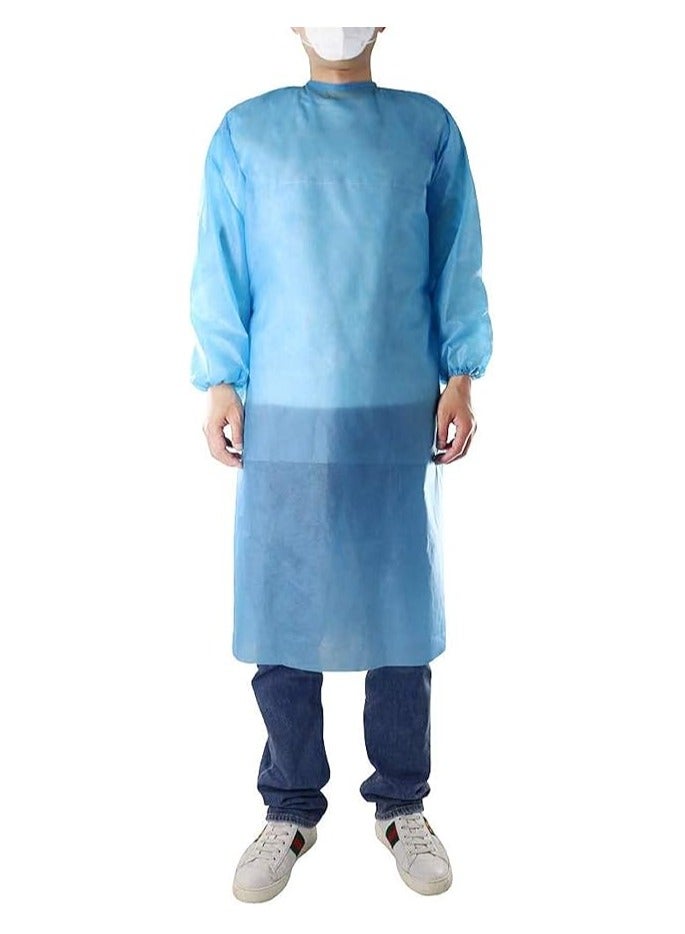 Max Care Isolation Gown 20g, 10 Pack with Knit, Universal Size, Blue - Image 1