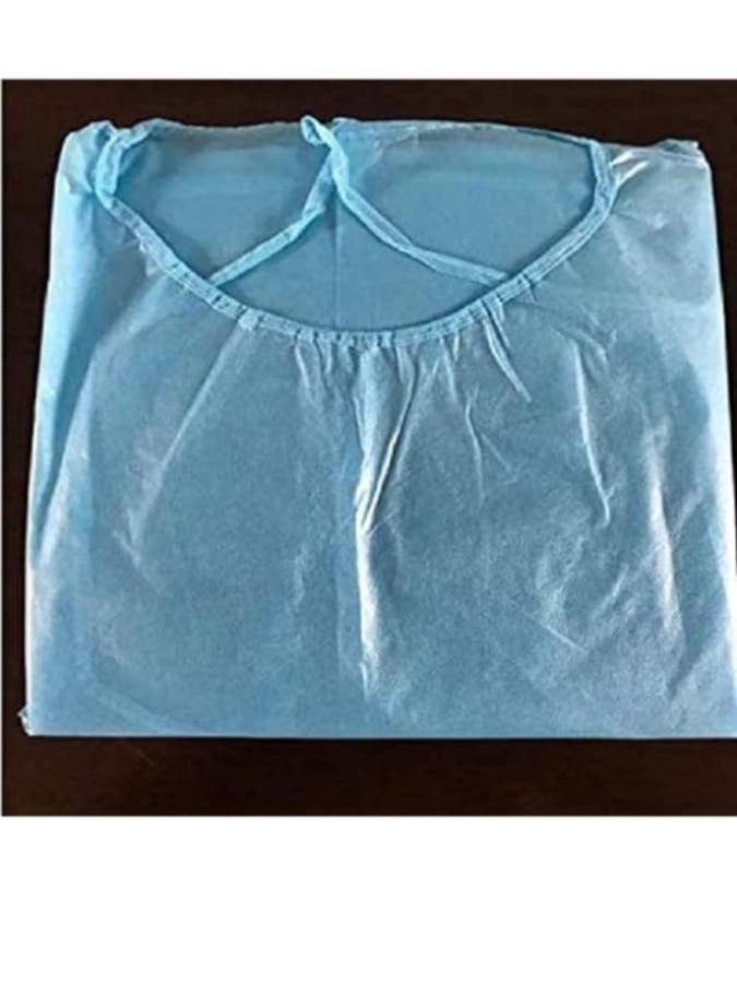 Max Care Isolation Gown 20g, 10 Pack with Knit, Universal Size, Blue - Image 2
