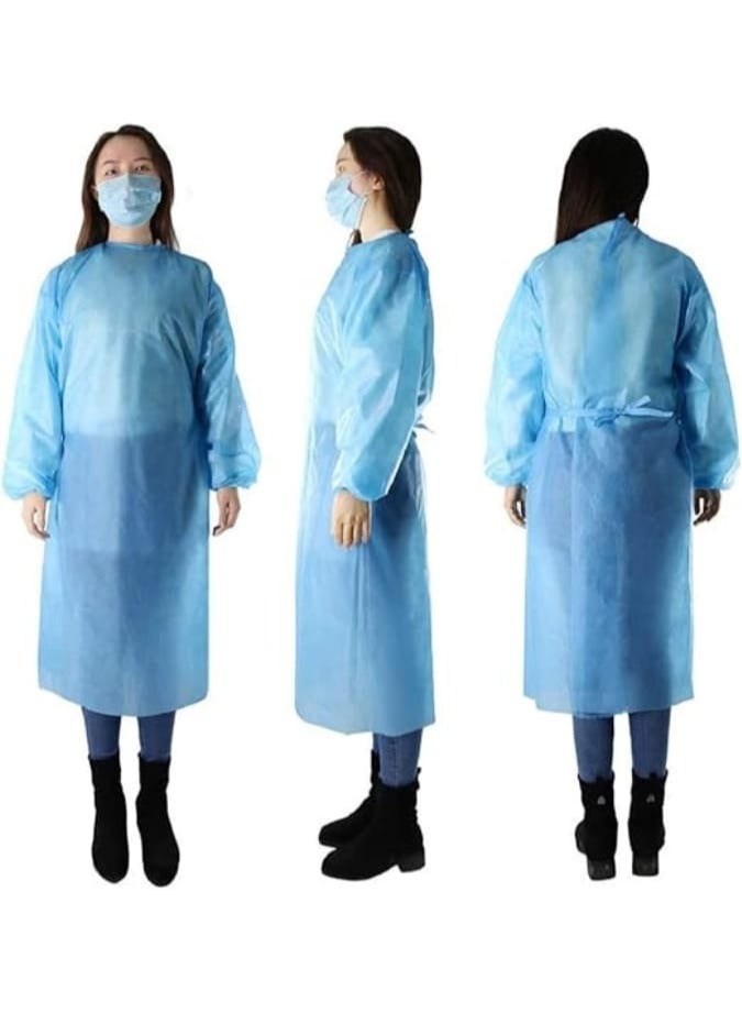 Max Care Isolation Gown 20g, 10 Pack with Knit, Universal Size, Blue - Image 3