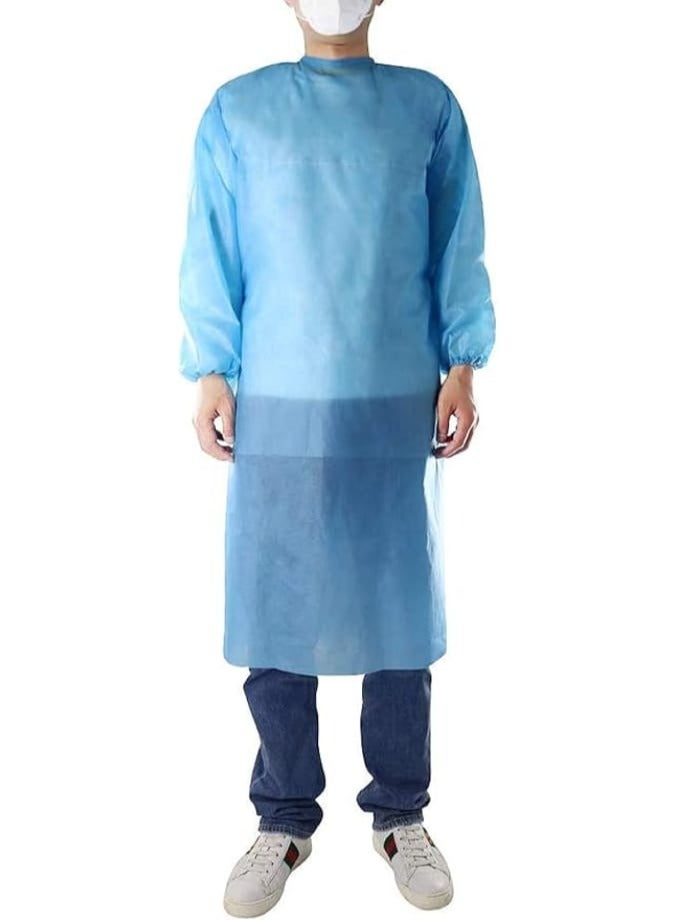 Max Care Isolation Gown 20g, 10 Pack with Knit, Universal Size, Blue - Image 5