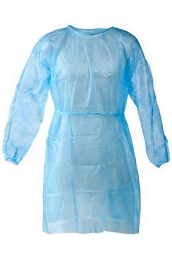 Max Care Isolation Gown 20g, 10 Pack with Knit, Universal Size, Blue - Image 4