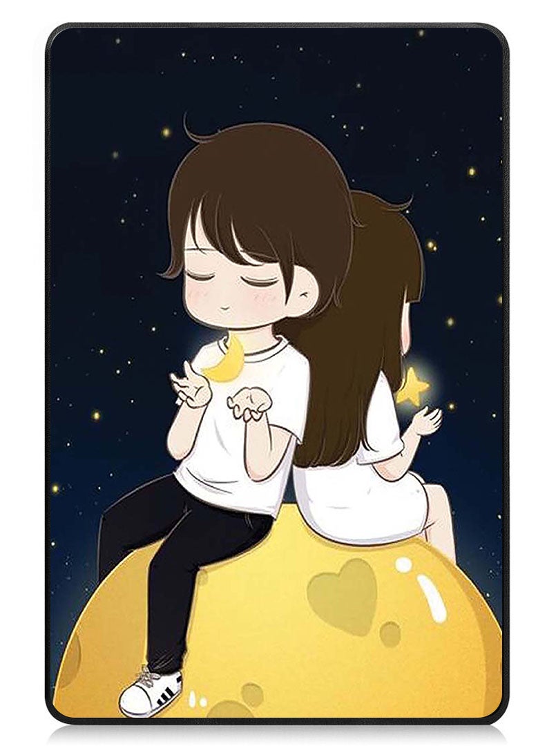 Theodor Protective Flip Case For Lenovo Tab M9 (2023) With Trifold Stand Auto Wake Sleep Shockproof Cover Coouple Holding Moon & stars - Image 1