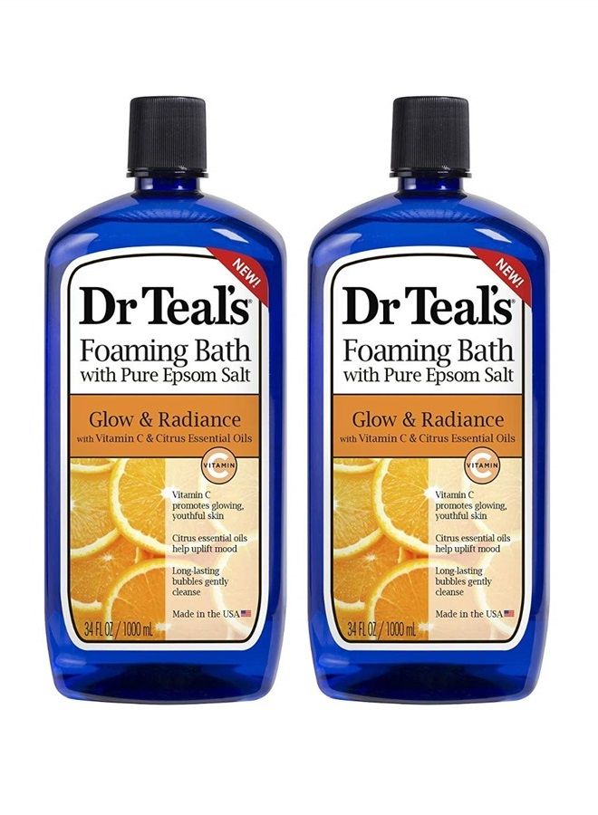 Dr Teal's Dr. Teal's Glow & Radiance with Vitamin C & Citrus Essential Oils Foaming Bath 34oz Pack of 2