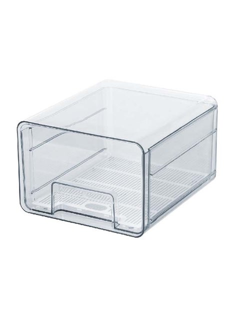 Plastic Rectangular Fridge Organizer Drawer Clear 26.4 x 24 x 16 cm Y1K110092