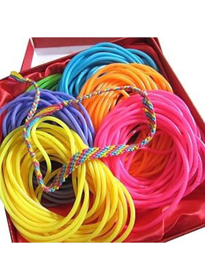 Adorox 144 Bracelets Neon Jelly Bracelets Rainbow Colors Party Favors Birthday Gifts Prizes Assorted Holiday Gift Christmas (Assorted (144 Bracelets))  - Image 1