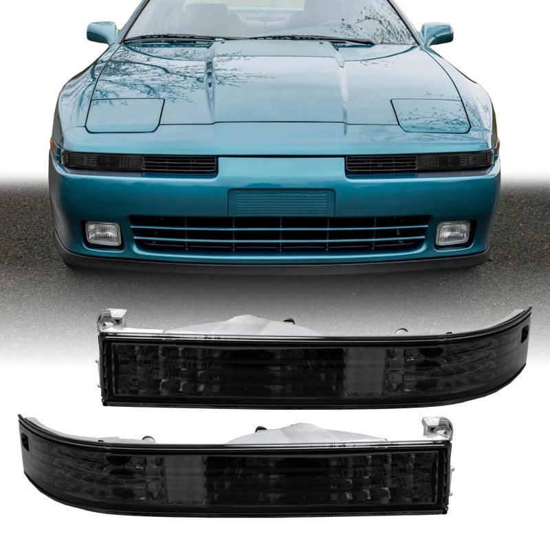 USR 8992 A70 Turn Signal Light  Bumper Lamps Left  Right Set  Compatible with 19891992 Toyota Supra Mark 3 A70  MA70 Mark III  GA70 All Models TURBO SMOKE LENS BUMPER TURN SIGNALS LIGHTS