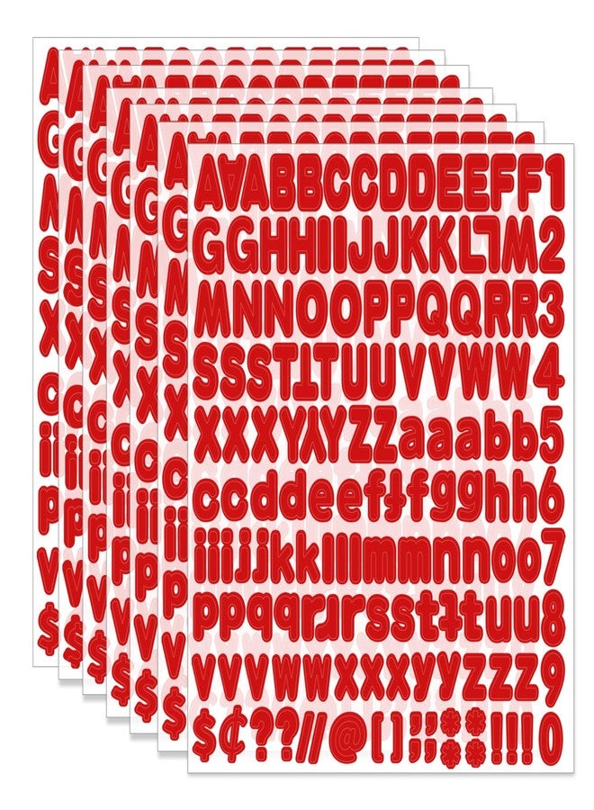 starboling Alphabet Sticker,1''Inch 12 Sheets Red Letter Stickers,Self Adhesive Vinyl Letter Stickers Mailbox Numbers,Self Adhesive Letters Stickers for Bulletin Boards Classroom Home Decor(Red) - Image 1
