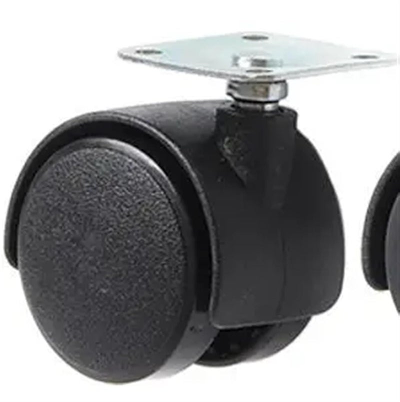 Aokley 1 Inch Flat Nylon Wheel Furniture Casters with Brake Universal Electric Caster 4Pcs - Image 2