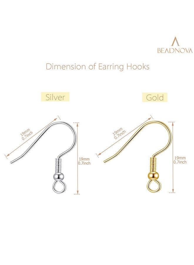 BEADNOVA Earring Hooks 300Pcs Earring Kits With Rubber Earring Backs Earring Hook For Jewelry Making Diy Earring Supplies (300Pcs Mix Earring Hooks And 300Pcs Earring Backs Total 600Pcs) - Image 2