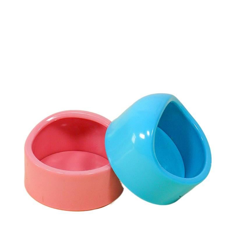 Blue Pet Bowl with Tilted Bowl Indoor Feeding Home Use Pet Feeding Accessory Easy Clean Bowl Floor Mat Use Food and Water Daily Feeding for Cats - Image 2